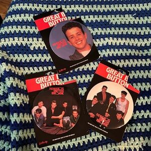 LOT of 3 New Kids on the Block Vintage buttons- 6 inches wide!